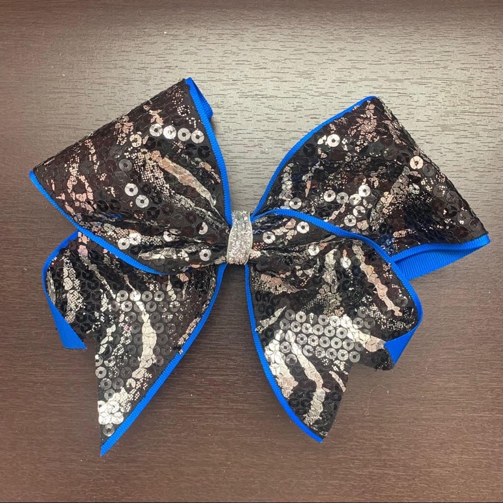 Sequin Zebra Print Hair/Cheer Bow